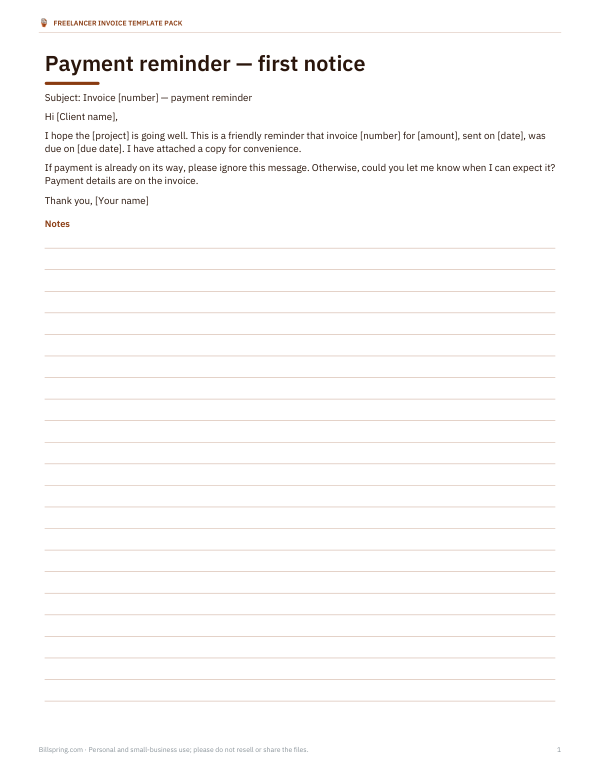 Preview of Printable Payment Reminder Letters